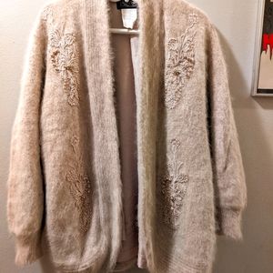 Vintage 80s Angora and lambswool oversized  lined jacket